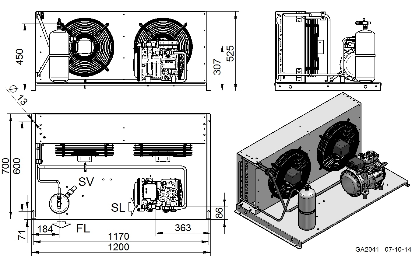 AU2-H281CS - Air Cooled Condensing Unit AU Series | DORIN