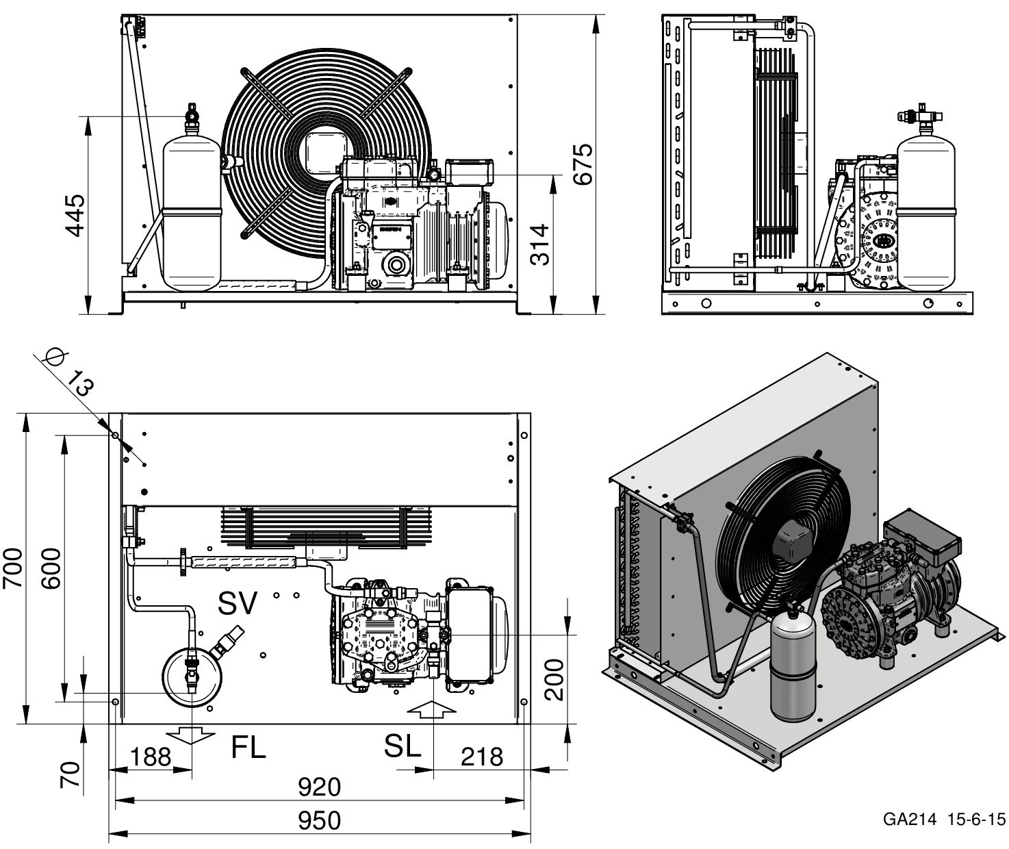AU-H290CS - Air Cooled Condensing Unit AU Series | DORIN