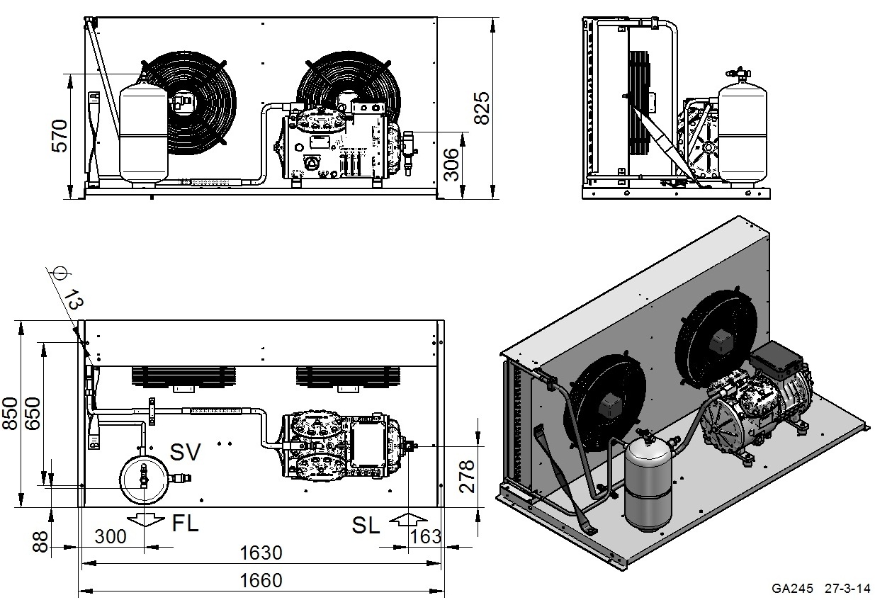 AU2-H1001CS - Semi Hermetic Condensing Unit AU-H41 - Air | DORIN