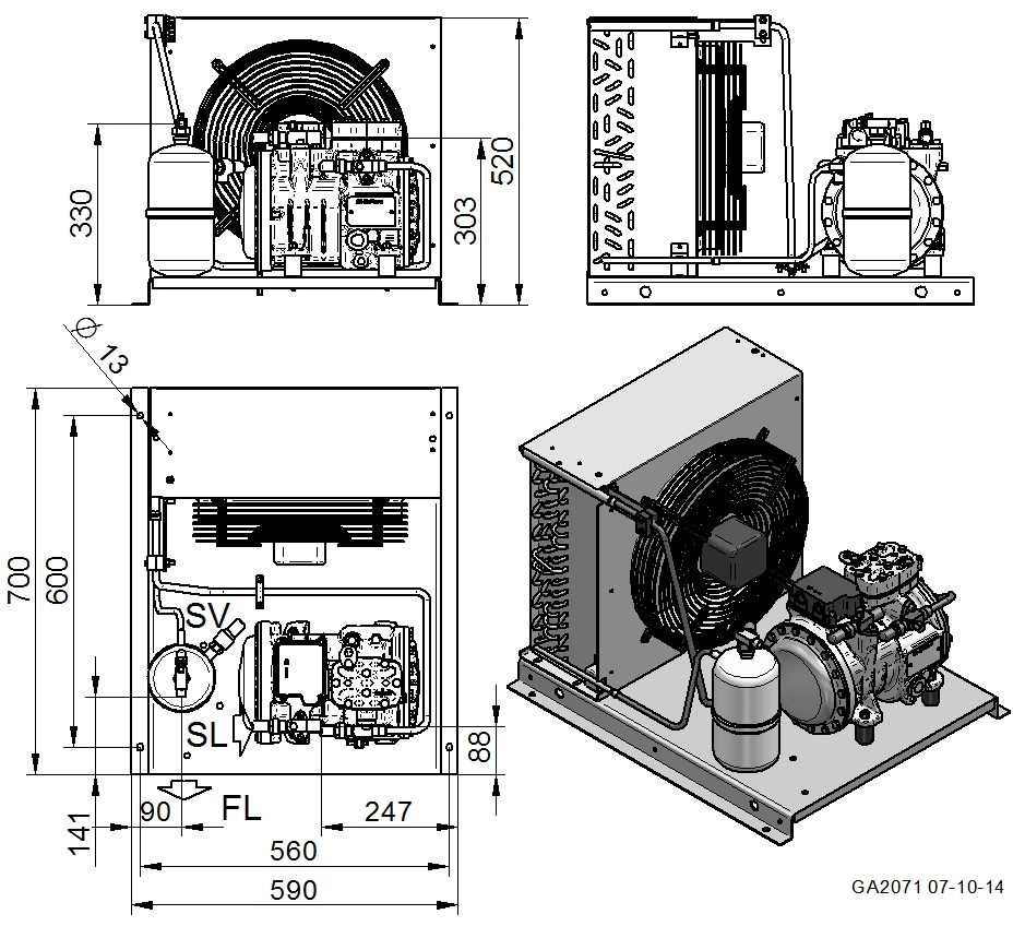 AUT-H151CS - Unità Condensatrice Alte Temperature Serie AUT-H11 | DORIN