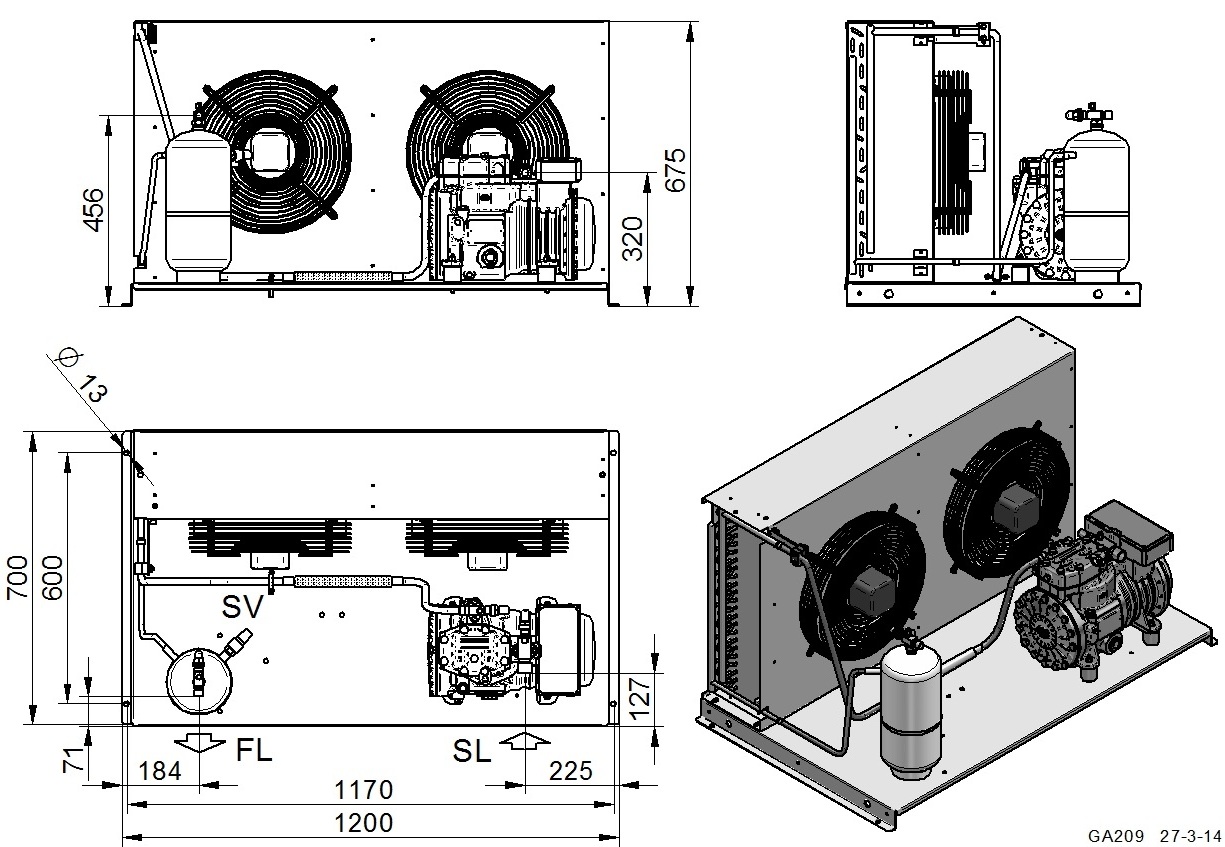 AUT2-H350SB - Condensing Unit for Warm Climates AUT Series | DORIN
