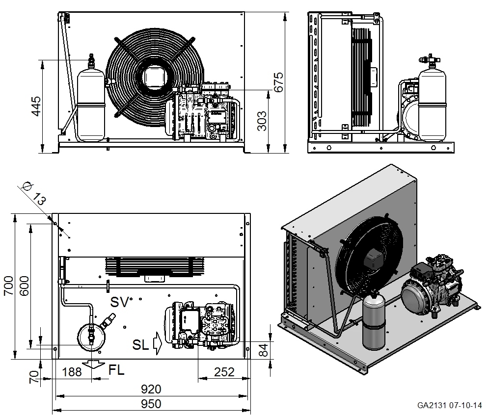 AUT2-H281SB - Condensing Unit for Warm Climates AUT Series | DORIN