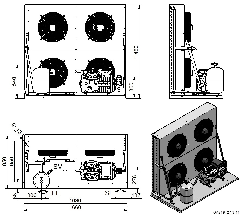 AUT4-H2001CC - Condensing Unit for Warm Climates AUT Series | DORIN