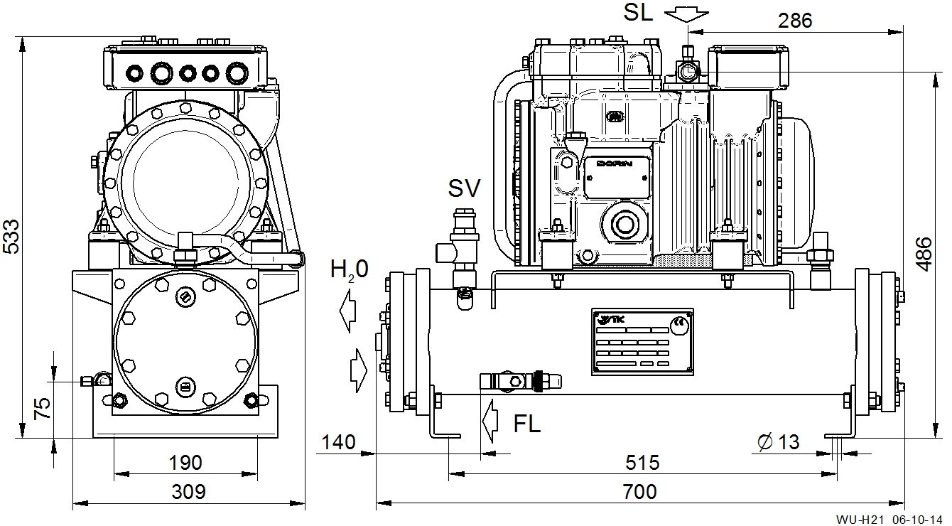 WU-H300CS - Unità di Condensazione ad Acqua Serie WU | DORIN