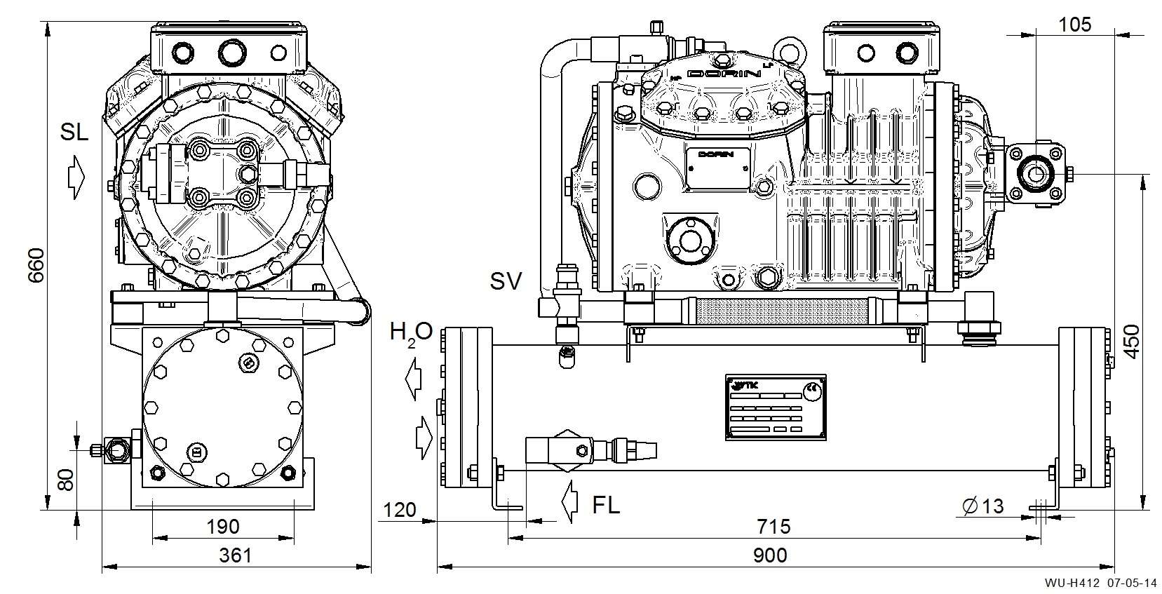 WU-H1501CS - Unit&agrave; Condensatrici Acqua Serie WU - H41 | DORIN