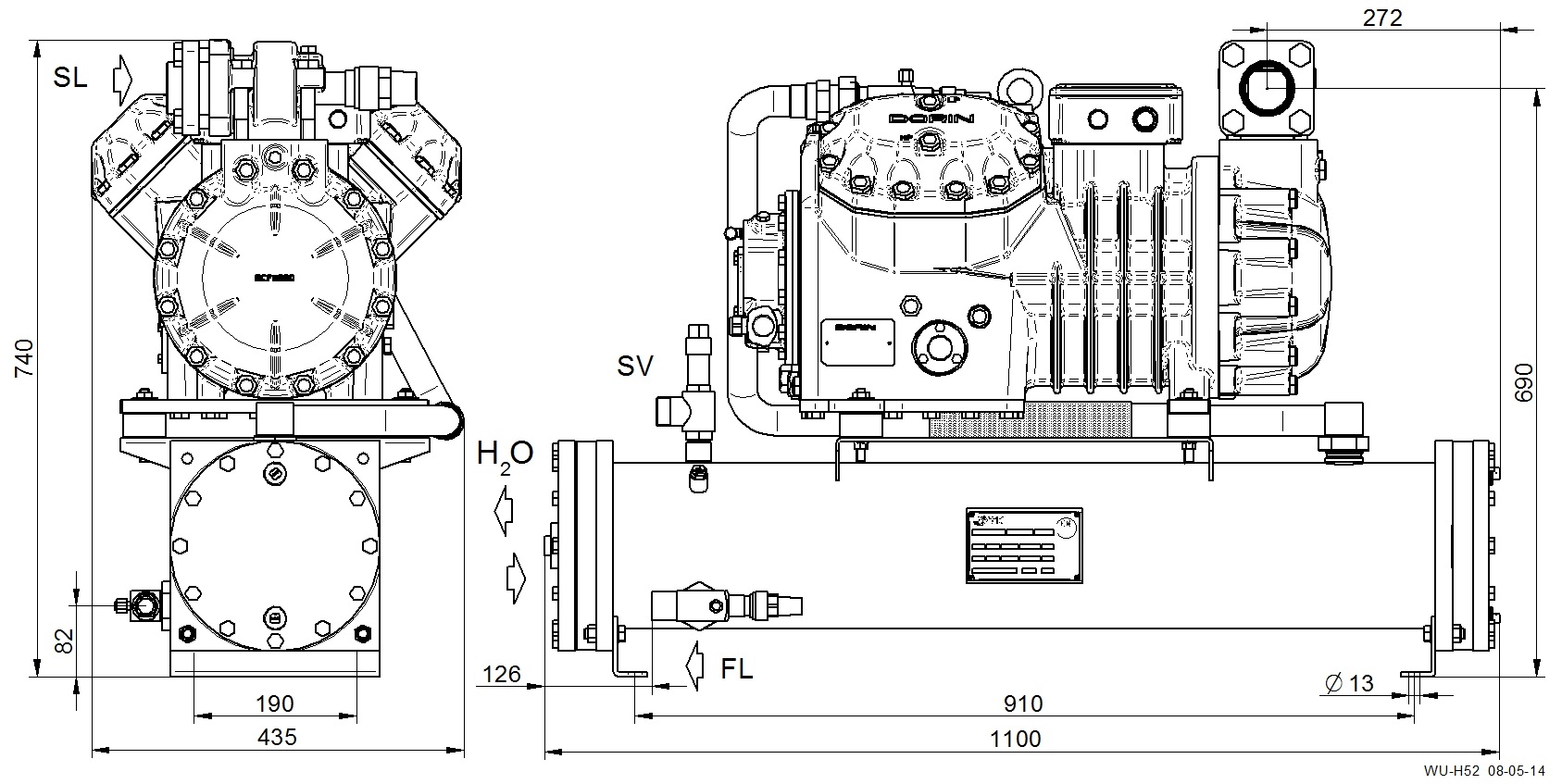 WU-H2500CC - Unità di Condensazione ad Acqua Serie WU | DORIN