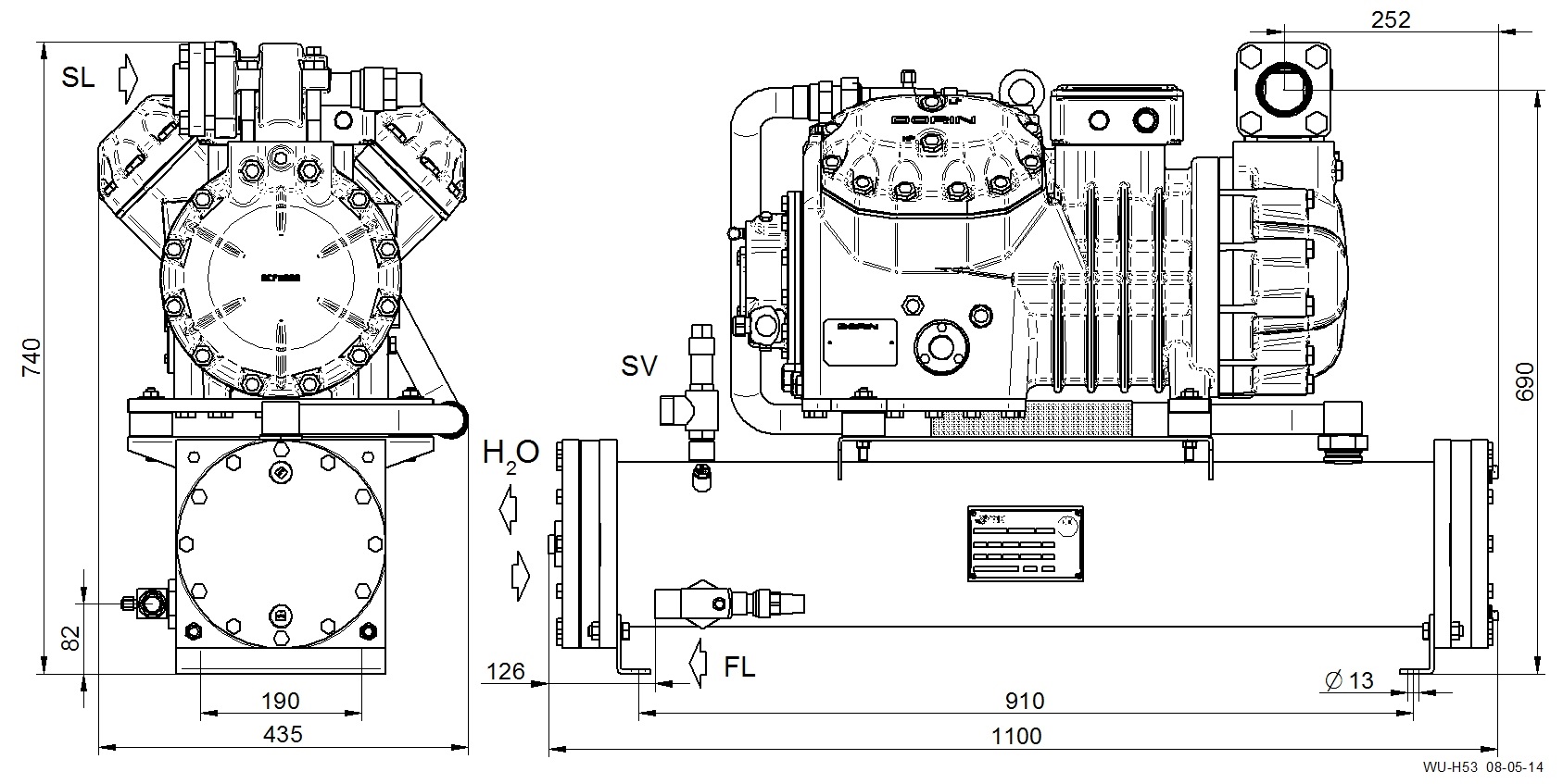 WU-H2900CS - Unità Condensatrici Acqua Serie WU - H5 | DORIN