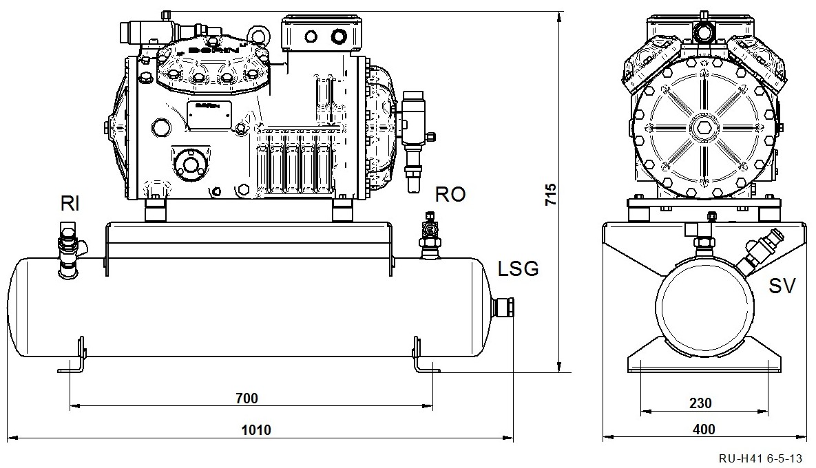 RU-H1501CC - Remote Condensing Unit with Semi Hermetic Compressor RU Series | DORIN