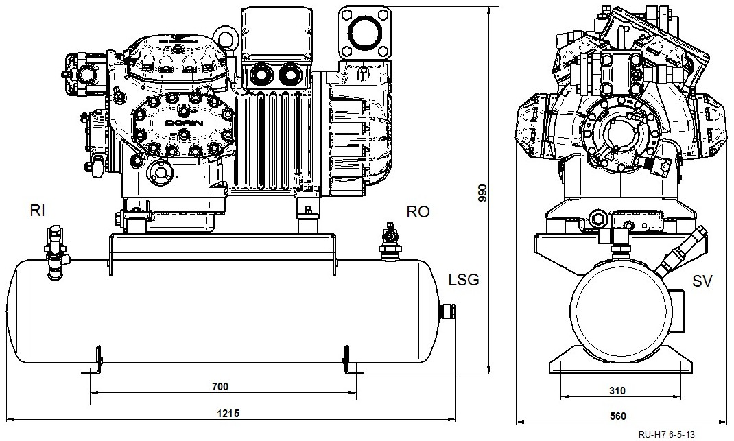 RU-H5000CS - Remote Condensing Unit with Semi Hermetic Compressor RU Series | DORIN